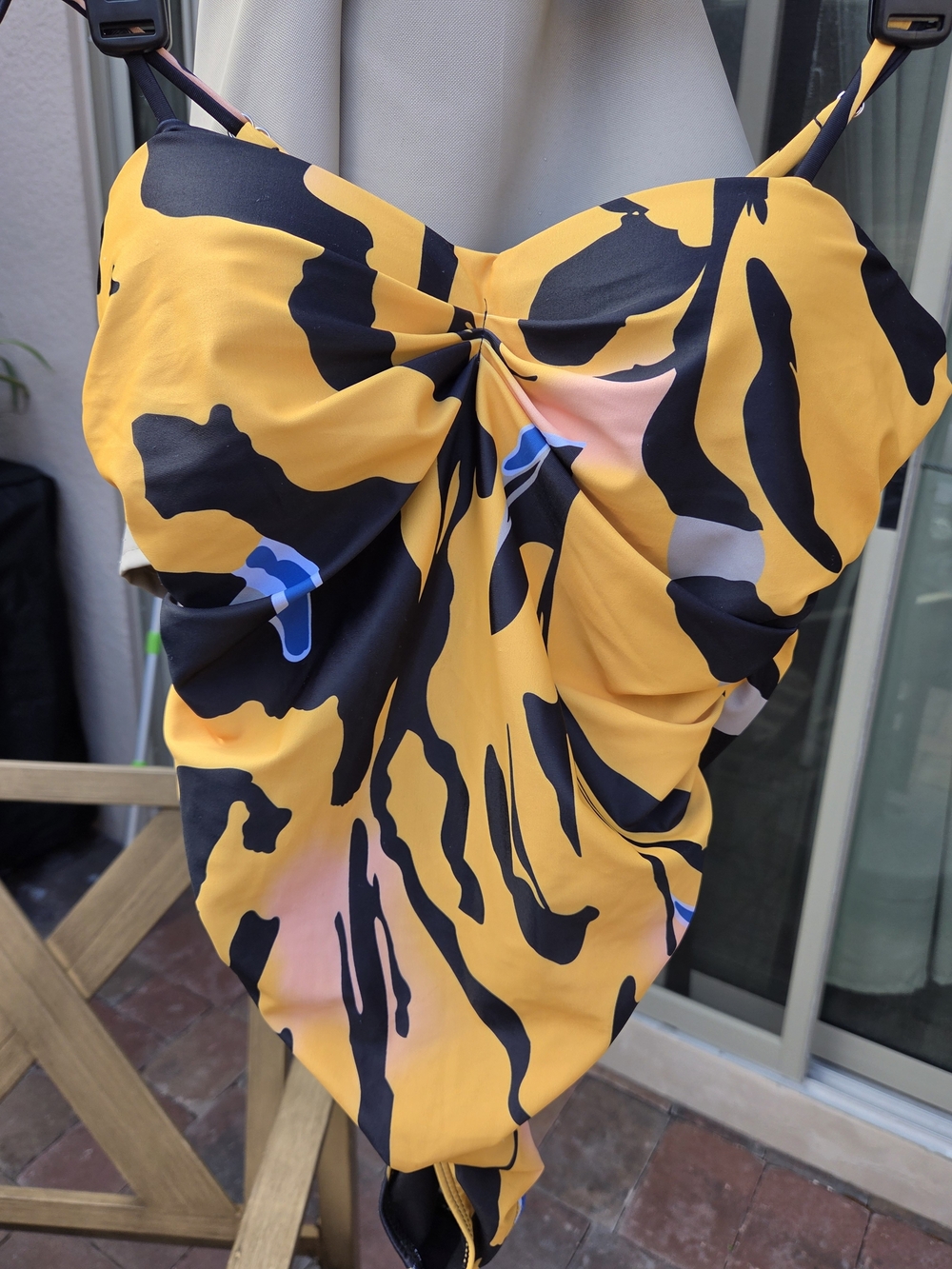 Yellow Abstract Print Women’s Swimwear